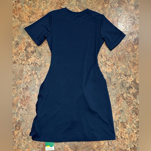 Halara Sapphire Blue Everyday Tie Knot Ruched Mini Chill Dress-Belle Size Small - Picture 5 of 9